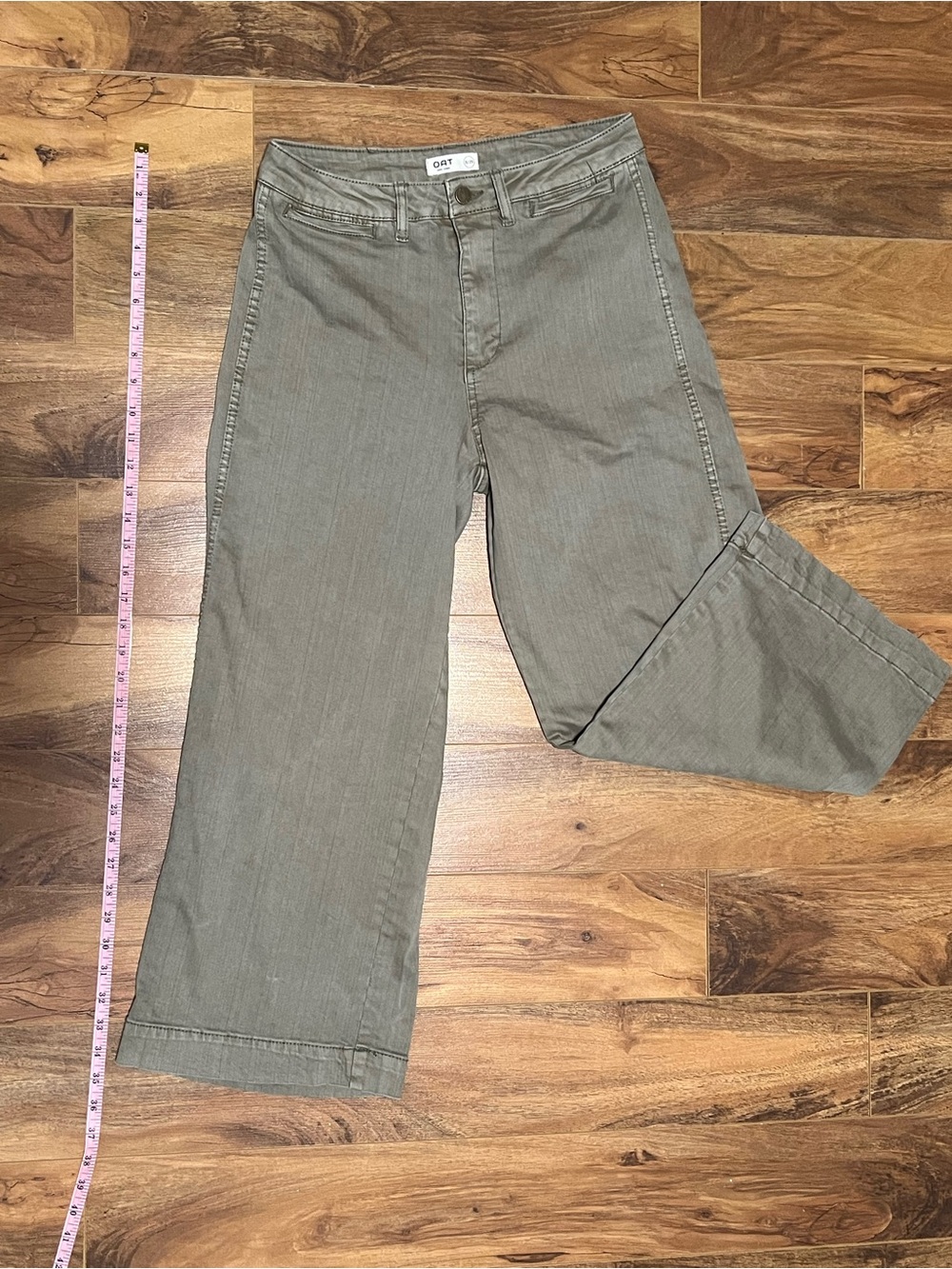 Oat New York Wide-Leg Jeans in Olive